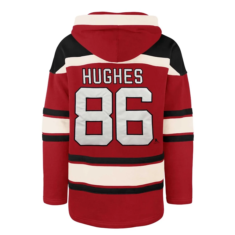 '47 Jack Hughes New Jersey Devils Player Lacer Pullover Hoodie