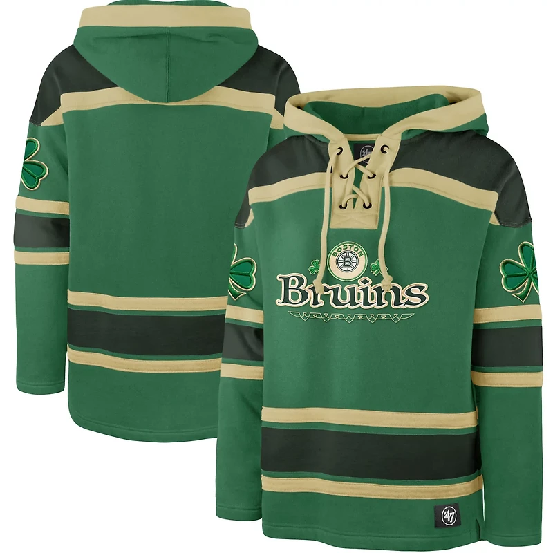 '47 Kelly Boston Bruins St Patrick's Day McLucky Superior Lacer Pullover Hoodie