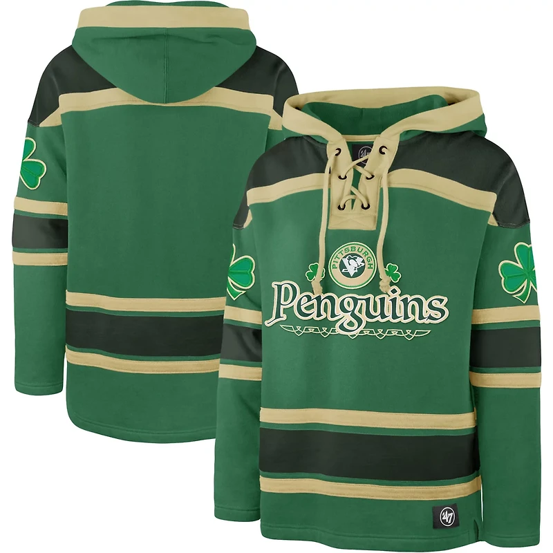 '47 Kelly Pittsburgh Penguins St Patrick's Day McLucky Superior Lacer Pullover Hoodie
