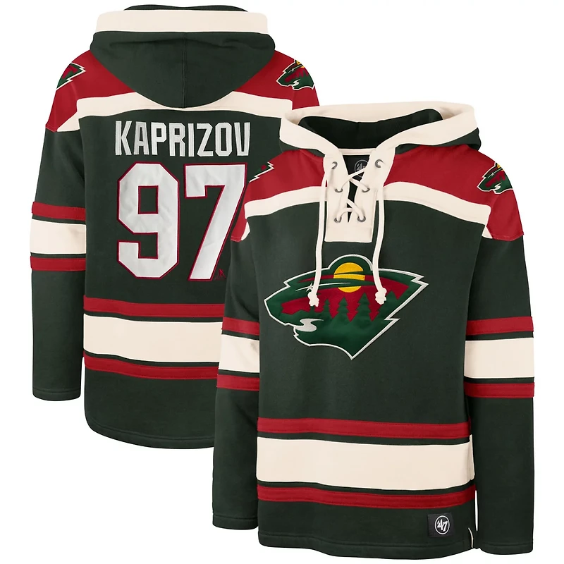 '47 Kirill Kaprizov Minnesota Wild Player Name  Number Lacer Pullover Hoodie