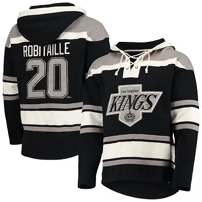 '47 Luc Robitaille Los Angeles Kings Retired Player Name  Number Lacer Pullover Hoodie