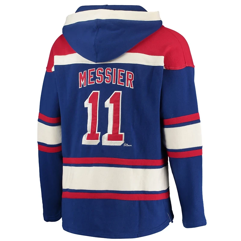 '47 Mark Messier New York Rangers Retired Player Name Number Lacer Pullover Hoodie