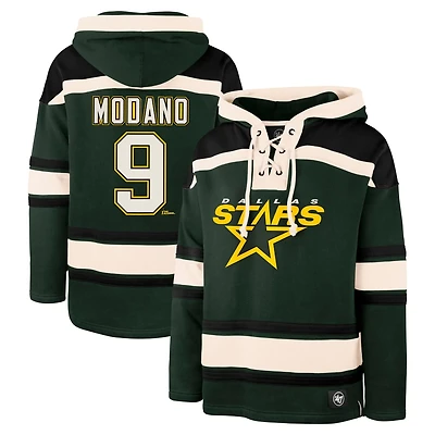'47 Mike Modano Dallas Stars Retired Player Name  Number Lacer Pullover Hoodie