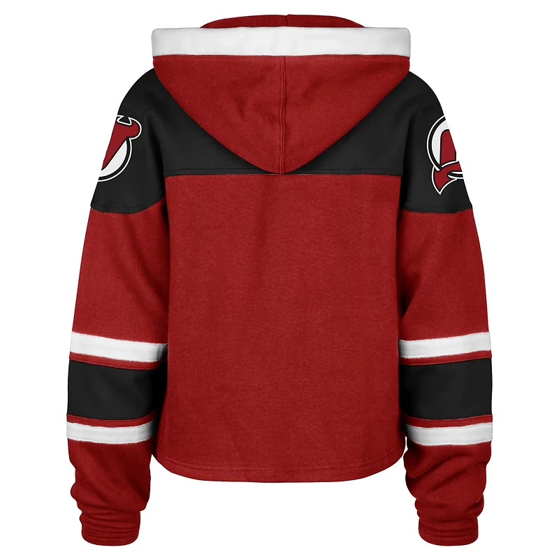 '47 New Jersey Devils Cropped Superior Lacer Pullover Hoodie