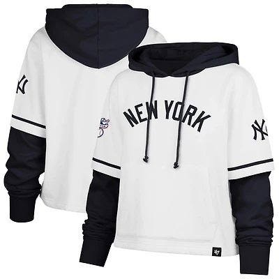 '47 New York Yankees Trifecta Shortstop Cropped Pullover Hoodie