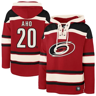 '47 Sebastian Aho Carolina Hurricanes Player Name  Number Lacer Pullover Hoodie