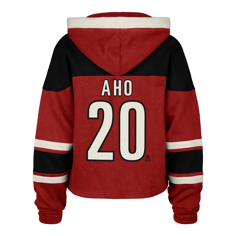 '47 Sebastian Aho Carolina Hurricanes Superior Lacer Cropped Pullover Hoodie