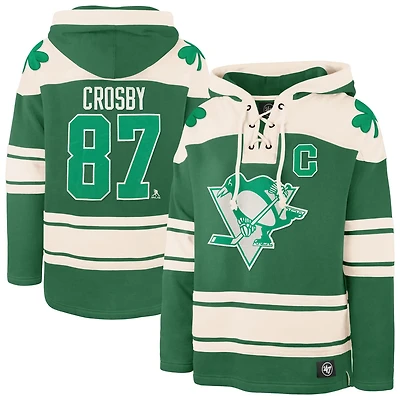 '47 Sidney Crosby Kelly Pittsburgh Penguins St Patrick's Day Player Name  Number Lacer Pullover Hoodie
