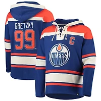 '47 Wayne Gretzky Edmonton Oilers Retired Player Name  Number Lacer Pullover Hoodie