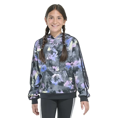 adidas Girls' All Over Print Loose Fit Hooded Pullover