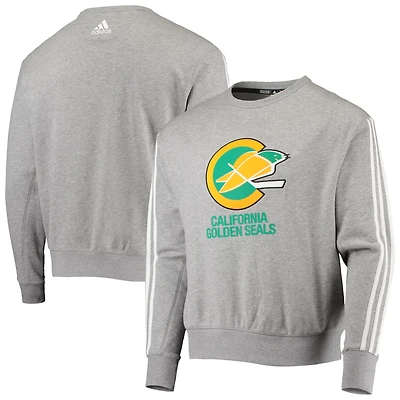 adidas Heathered Gray California Seals Team Classics Vintage Pullover Sweatshirt