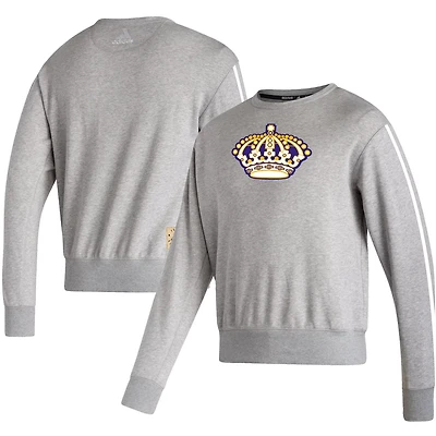 adidas Heathered Gray Los Angeles Kings Team Classics Vintage Pullover Sweatshirt