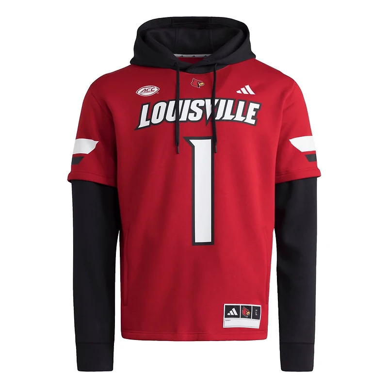 adidas Louisville Cardinals Jersey Pullover Hoodie