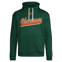 adidas Miami Hurricanes 2024 Sideline Travel Pullover Hoodie