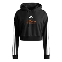adidas Miami Hurricanes Campus Queen Cropped Pullover Hoodie