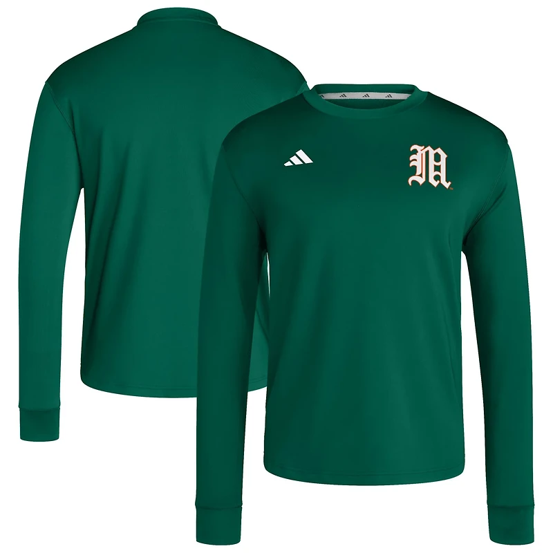 adidas Miami Hurricanes Dugout Pullover Sweatshirt