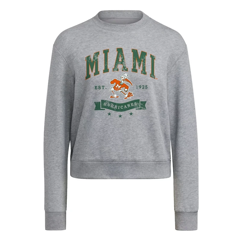 adidas Miami Hurricanes Pullover Crewneck Sweatshirt