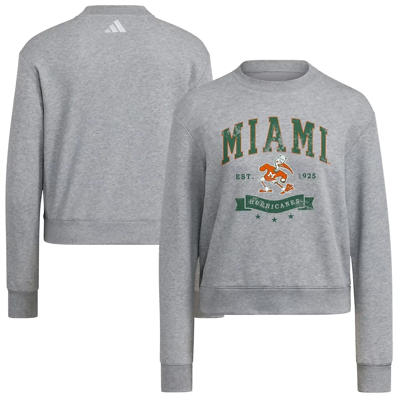 adidas Miami Hurricanes Pullover Crewneck Sweatshirt