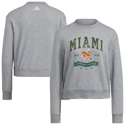 adidas Miami Hurricanes Pullover Crewneck Sweatshirt
