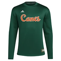 adidas Miami Hurricanes Reverse Retro Baseball Script Pullover Sweatshirt