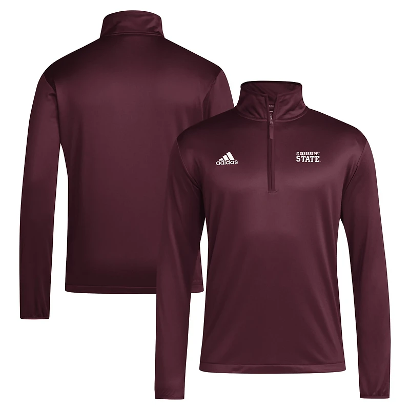 adidas Mississippi State Bulldogs 2024 Coaches Sideline Quarter-Zip Top