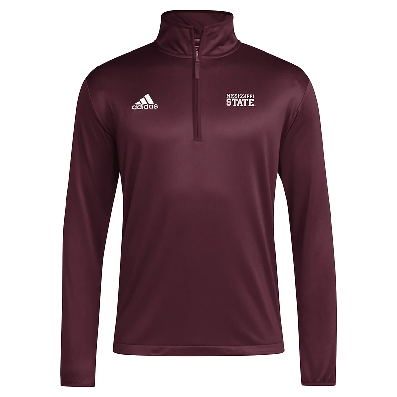 adidas Mississippi State Bulldogs 2024 Coaches Sideline Quarter-Zip Top