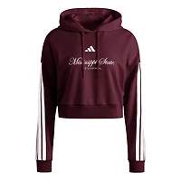 adidas Mississippi State Bulldogs Campus Queen Cropped Pullover Hoodie