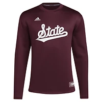 adidas Mississippi State Bulldogs Reverse Retro Baseball Script Pullover Sweatshirt