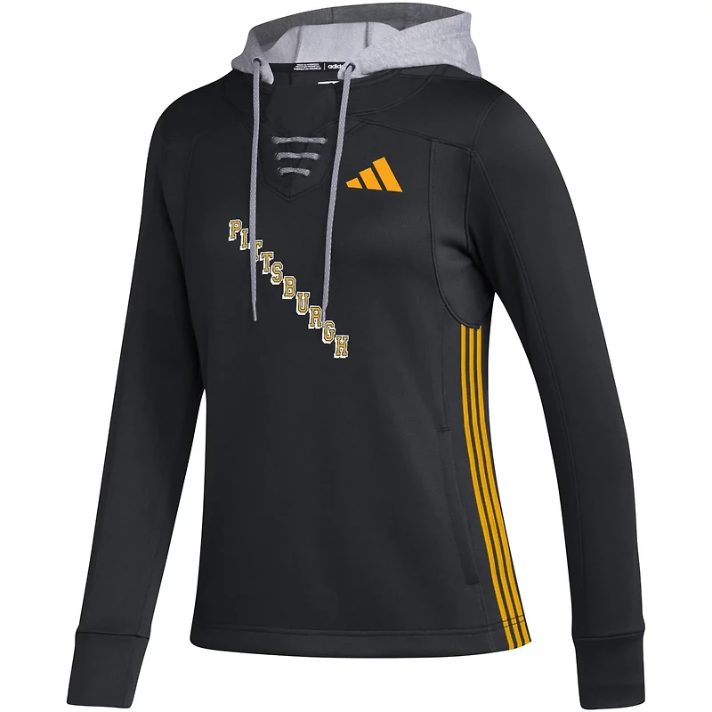adidas Pittsburgh Penguins Refresh Skate Lace AEROREADY Pullover Hoodie