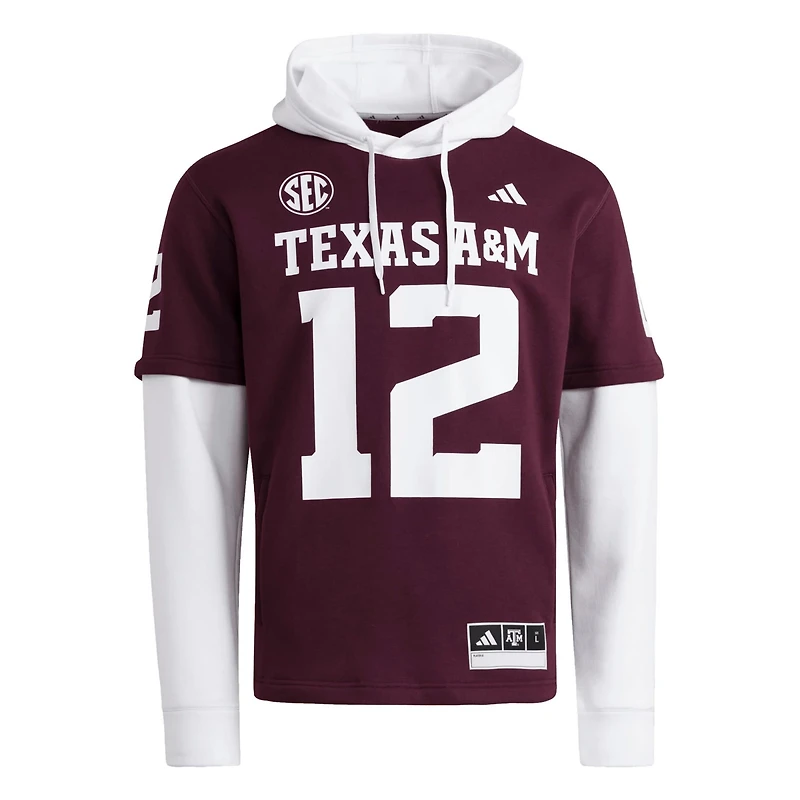 adidas Texas AM Aggies Jersey Pullover Hoodie