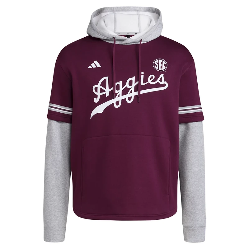 adidas Texas AM Aggies Pullover Baseball Jersey Hoodie