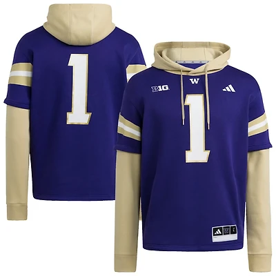 adidas Washington Huskies Jersey Pullover Hoodie