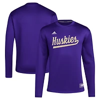 adidas Washington Huskies Reverse Retro Baseball Script Pullover Sweatshirt