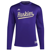 adidas Washington Huskies Reverse Retro Baseball Script Pullover Sweatshirt