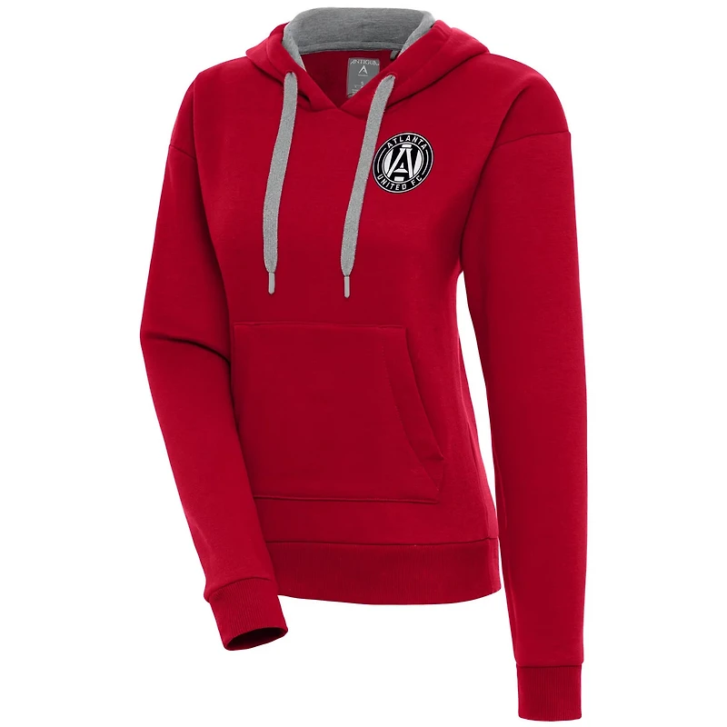 Antigua Atlanta United FC Brushed Metallic Victory Pullover Hoodie
