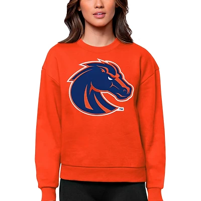 Antigua Boise State Broncos Victory Crewneck Pullover Sweatshirt
