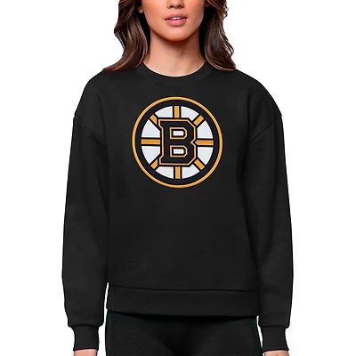 Antigua Boston Bruins Primary Logo Team Victory Crewneck Pullover Sweatshirt