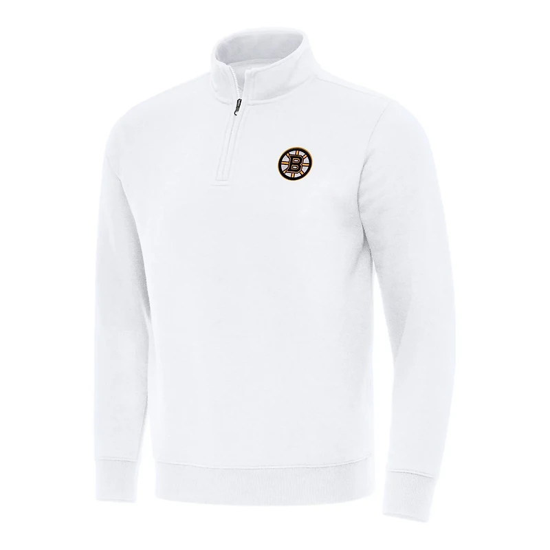 Antigua Boston Bruins Victory Quarter-Zip Mock Sweatshirt