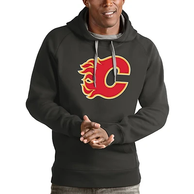 Antigua Calgary Flames Logo Victory Pullover Hoodie