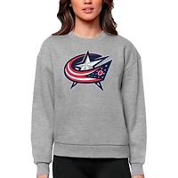 Antigua Columbus Blue Jackets Primary Logo Team Victory Crewneck Pullover Sweatshirt