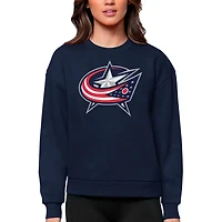 Antigua Columbus Blue Jackets Primary Logo Team Victory Crewneck Pullover Sweatshirt