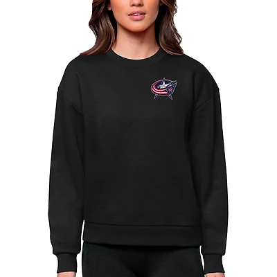 Antigua Columbus Jackets Primary Logo Victory Crewneck Pullover Sweatshirt