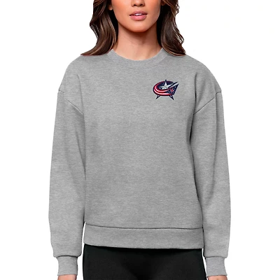 Antigua Columbus Jackets Primary Logo Victory Crewneck Pullover Sweatshirt
