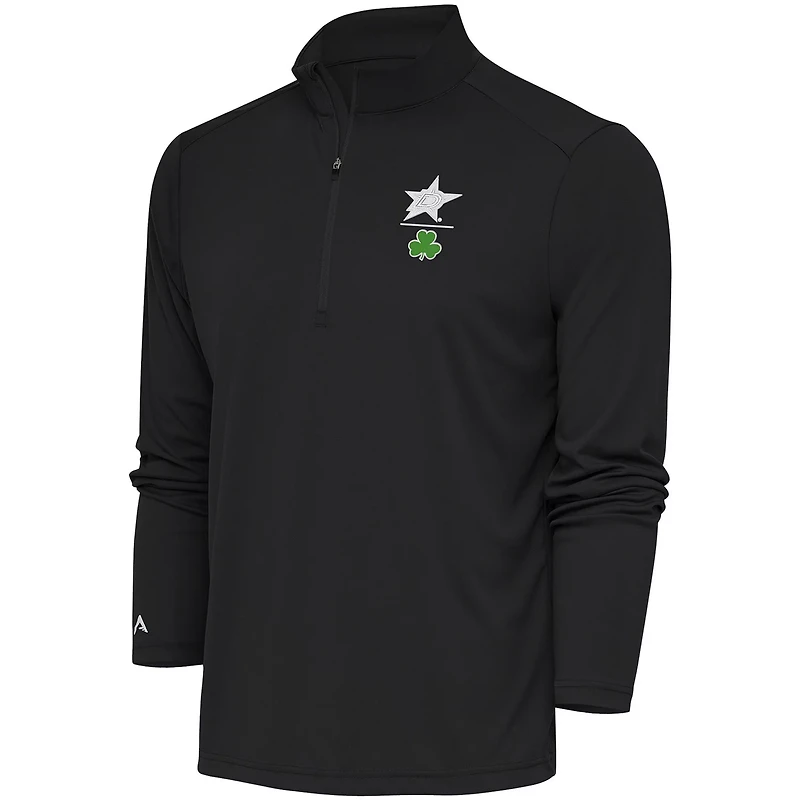 Antigua Dallas Stars Shamrock Tribute Quarter-Zip Pullover Top