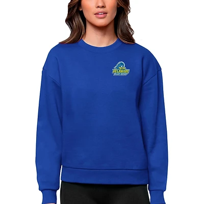 Antigua Delaware Fightin' Blue Hens Logo Victory Crewneck Pullover Sweatshirt