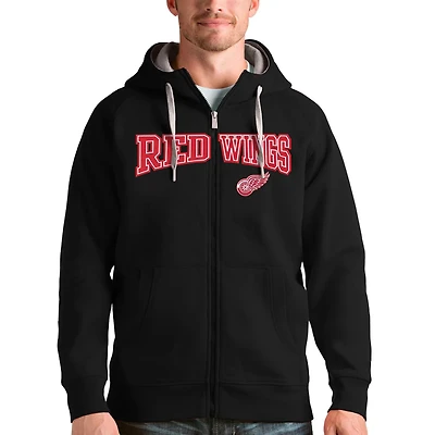 Antigua Detroit Red Wings Wordmark Victory Full-Zip Hoodie