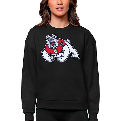 Antigua Fresno State Bulldogs Victory Crewneck Pullover Sweatshirt