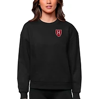 Antigua Harvard Crimson Logo Victory Crewneck Pullover Sweatshirt
