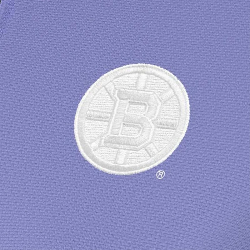 Antigua Heather Boston Bruins White Logo Finish Quarter-Zip Top