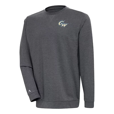 Antigua Heather George Washington University Reward Crewneck Pullover Sweatshirt